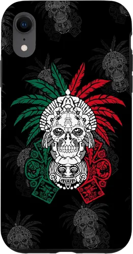 Vista 25 de Aztec Warrior Skull - Funda para iPhone 17, diseño de antepasados mexicanos