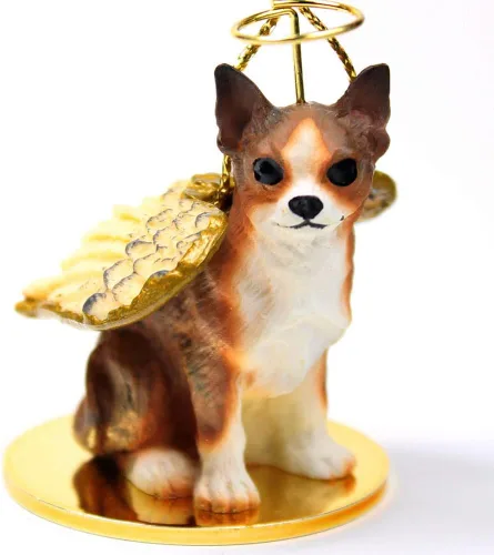 Vista 96 de Conversation Concepts Adorno navideño: Chihuahua, pelo largo 19-Dorado