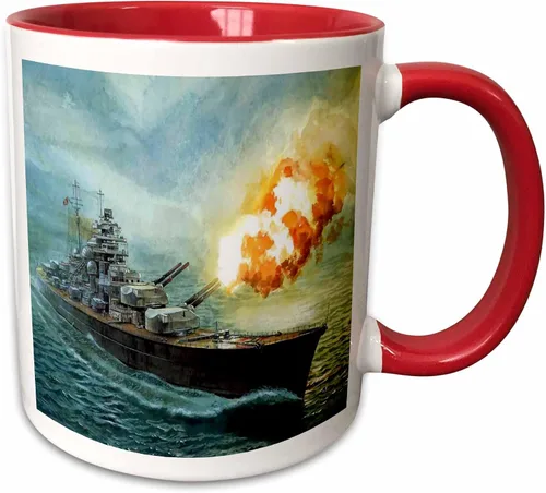 Vista 9 de 3dRose Painting Of Battleship Bismark.jpg 11oz Two-Tone Black Mug