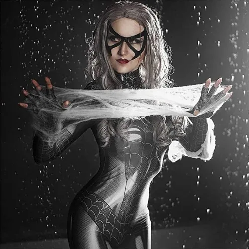 Vista 5 de Disfraz de Halloween para mujer, elástico, transpirable, disfraz de Halloween, tela de seda de leche, traje de cosplay
