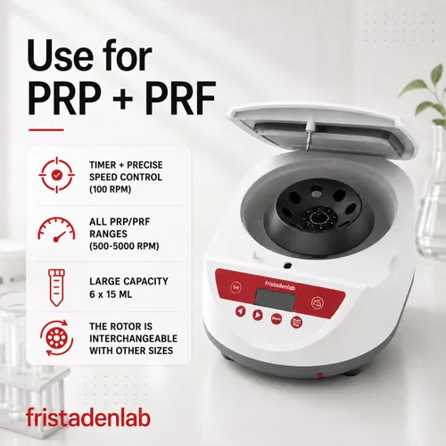 Vista 4 de Fristaden Lab Centrífuga PRP/PRF 500-5000 RPM 6x15 mL