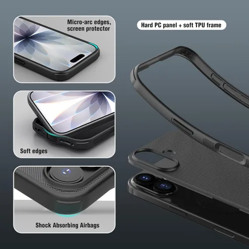 Vista 5 de Nillkin Frosted Shield - Funda para iPhone 17, compatible con MagSafe, perfil delgado, protección contra caídas de grado militar, a prueba