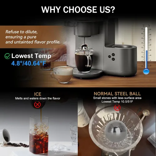 Vista 8 de Enfriador de café expreso de 2 piezas con bolas congeladas de café