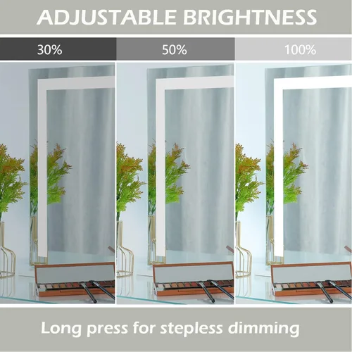Vista 4 de HOMPEN Espejo de tocador con luces, espejo de maquillaje iluminado para mesa montado en la pared con luces, regulable, 3 modos, tiras de luz LED