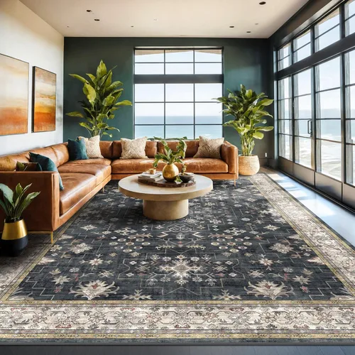 Vista 29 de Hazo Haus – Alfombra pequeña para entrada, cocina o baño, antideslizante con base de goma, resistente a las manchas y a la decoloración, diseño