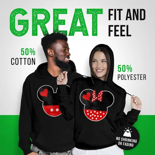 Vista 3 de Conjunto de sudadera con capucha de cabeza de Minnie y Mickey para parejas