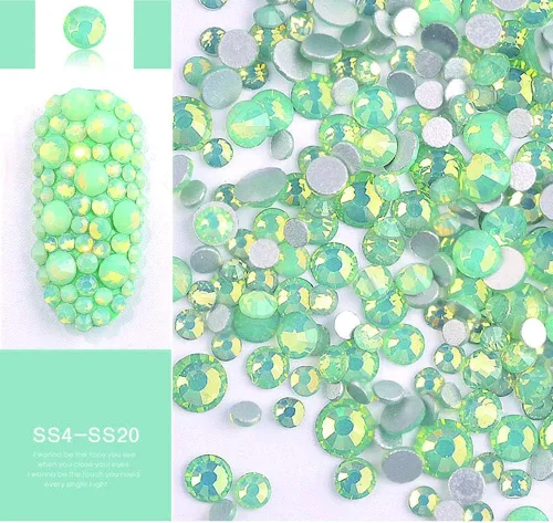 Vista 5 de DAODER Paquete de 4 diamantes de imitación de ópalo brillantes para uñas 3D, diamantes de imitación de cristal y dijes, decoración de uñas, gemas
