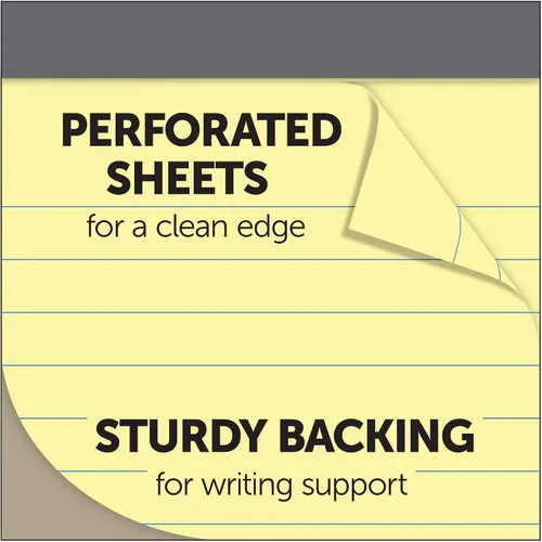 Vista 5 de Office Depot Professional Legal Pad, 8 1/2in. x 11 3/4in., Legal Ruled, 50 Sheets Per Pad, Canary, Pack Of 8 Pads, 99527 Productos de oficina
