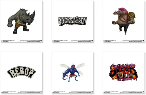 Vista 6 de Trends International Gallery Pops Nickelodeon Teenage Mutant Ninja Turtles: Mutant Mayhem - Paquete de arte de pared de personajes de villanos