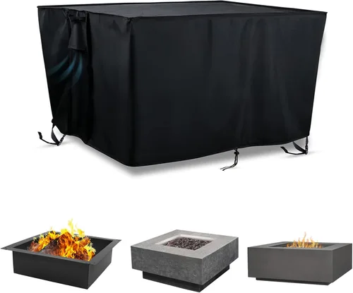 Vista 11 de TheElves Cubierta para hoguera de mesa, 28 pulgadas, rectangular, impermeable, resistente para BAIDE HOME Ciays Vaztrlus Senjoys para hogueras