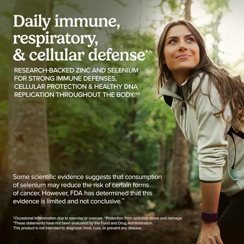 Vista 2 de Terry Naturally Zinc Plus Selenio - Suplemento de salud inmune y respiratoria - Suplemento mineral con quelato de bisglicinato de zinc - Fórmula