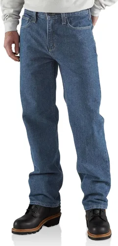 Vista 3 de Carhartt Jeans de mezclilla resistentes al fuego para hombre, ajuste relajado