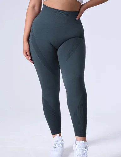 Vista 3 de YEOREO Leggings de entrenamiento con ozono sin costuras para mujer, pantalones de yoga reciclados de cintura alta con levantamiento