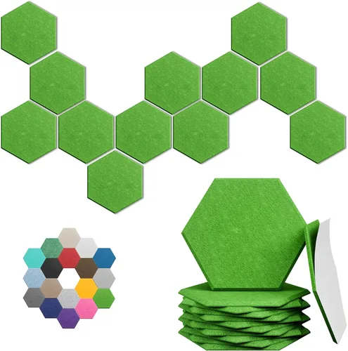 Vista 24 de Paneles hexagonales en forma de A, paquete de 12 paneles acústicos de alta densidad de 12 x 10 x 0.4 pulgadas para mejorar la reducción de ruido