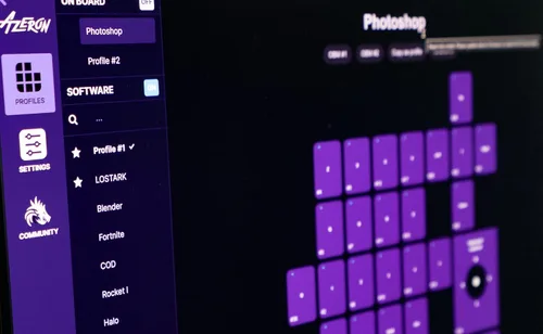 Vista 4 de AZERON Cyborg - Teclado programable para juegos con una sola mano para juegos de PC, con pulgar analógico y 29 teclas programables, teclado impreso