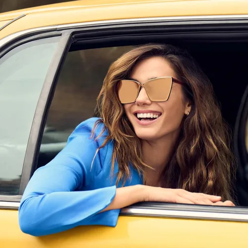 Vista 5 de DIFF Goldie Designer - Gafas de sol de gran tamaño sin marco para mujer, protección UV400, marcos de moda