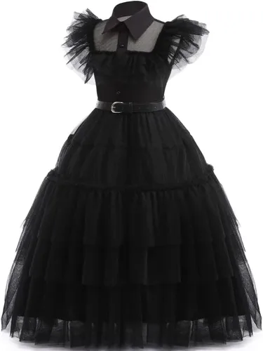 Vista 4 de Disfraz para niñas, disfraz de Halloween iluminado con calcetines, cinturón, collar, banda para el cabello