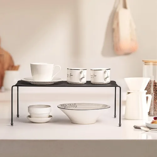Vista 4 de Lonian Estante organizador de armario de cocina, paquete de 4 estantes de almacenamiento para mostrador de cocina, estante organizador con patas