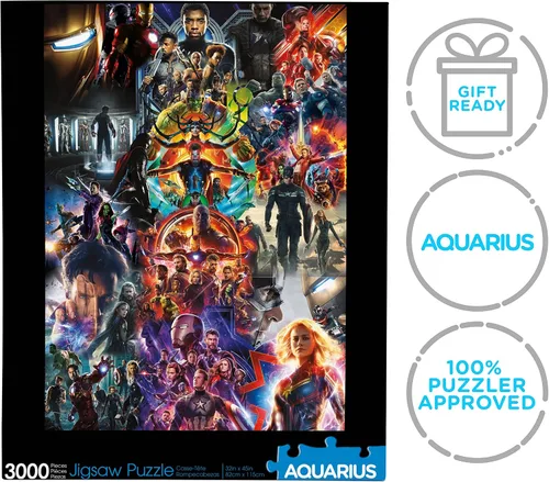 Vista 6 de Aquarius Marvel Avengers Collage (rompecabezas de 3000 piezas) – Sin deslumbramiento – Ajuste de precisión – Mercancía y coleccionables con licencia