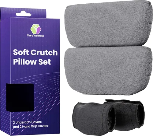 Vista 8 de Acolchado de muletas prémium para muletas – Cojines de muleta para debajo del brazo – Almohadillas azules – Se adapta a muletas estándar