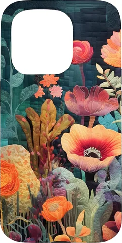 Vista 14 de iPhone 16 Flores coloridas en funda de edredón óptica, flores