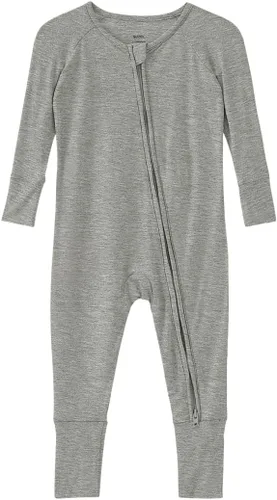 Vista 18 de Pijama de viscosa de bambú sin pies para niños y niñas, pijamas con cremallera para dormir y jugar, mameluco - 0-24 meses