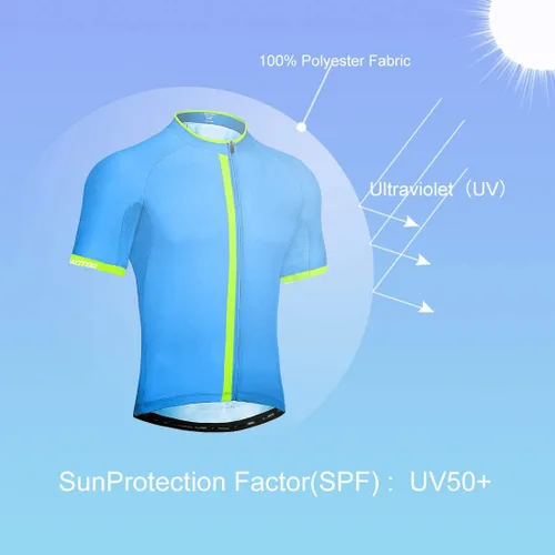 Vista 6 de wantdo Camisetas de ciclismo para hombre, camisetas de ciclismo de montaña MTB Jersey de manga corta Camisetas de ciclismo transpirable de secado