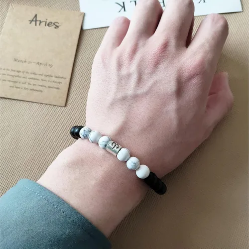Vista 2 de Long tiantian Pulsera del zodiaco para hombre, pulsera de horóscopo de constelación para mujer, regalos de signo del zodiaco, pulsera con cuentas
