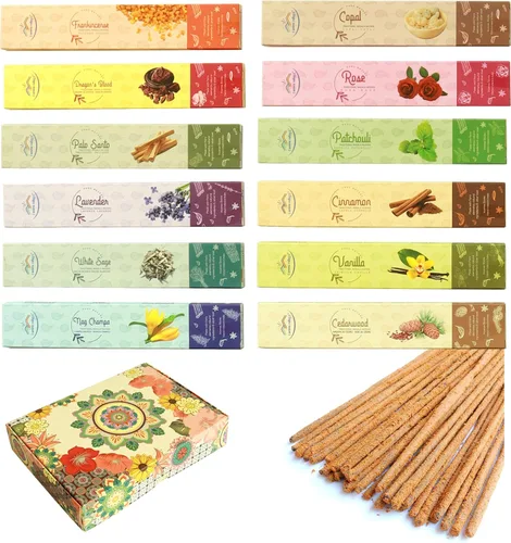 Vista 8 de Varillas de incienso de mezcla exótica – Mezcla artesanal de dalia, lirio, azafrán, clavel, madreselva, vainilla y Oud – Incienso natural bañado a