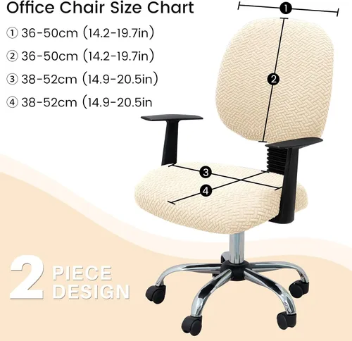 Vista 4 de MIFXIN - Fundas elásticas para silla de oficina de Jacquard, 2 piezas para sillas de escritorio o de la computadora, protector universal