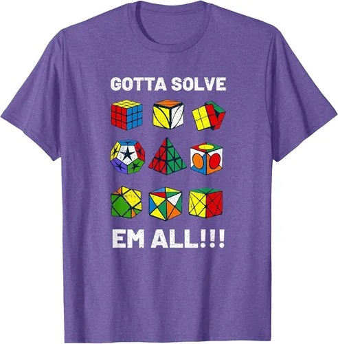 Vista 24 de Competitive Puzzle Cube Gotta Solve Em All Speed Cubing T-Shirt Asphalt Grey