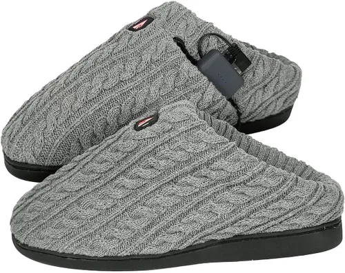 Vista 2 de ActionHeat Pantuflas térmicas de punto trenzado de 5 V – Zapatos de invierno recargables a batería para el hogar – Calefacción de hasta 130 °F