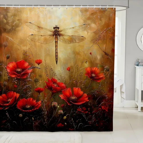 Vista 9 de Castle Fairy Cortina de ducha geométrica bohemia tribal exótica para baño, juego de cortina de ducha para niños y adultos, cortina de baño retro