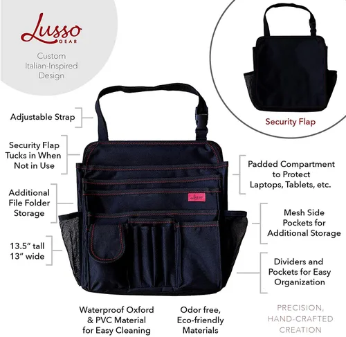 Vista 2 de Lusso Gear Organizador de Coche para Asiento Delantero o Asiento de Coche, Ultra-Duradero, Organizadores de Almacenamiento de Coche de Talla Única