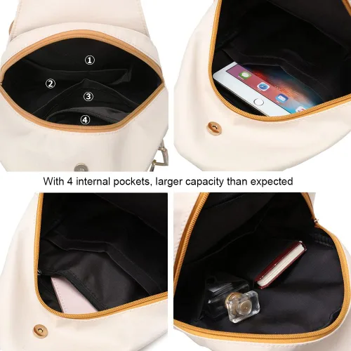 Vista 6 de zhongningyifeng Mochila pequeña para mujer, mini mochila de viaje de nailon, bolsa de hombro, bonita y ligera para mujer