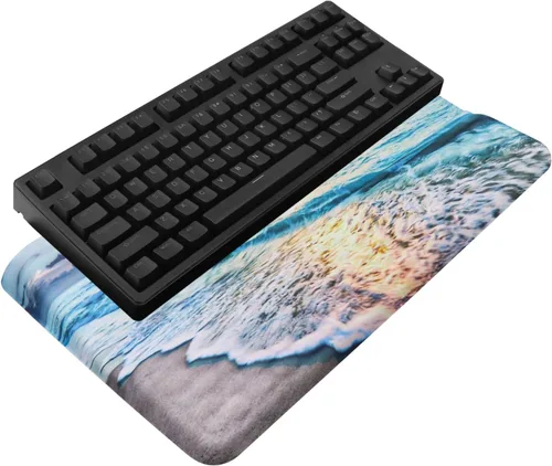 Vista 12 de Soporte para teclado de computadora con reposamuñecas, soporte ergonómico inclinado para teclado - Elevador de teclado con almohadilla para muñeca