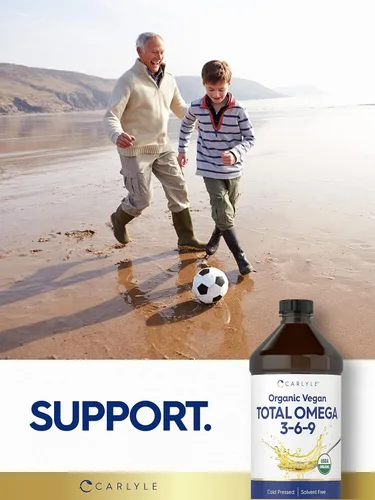 Vista 6 de Carlyle Omega 3 6 9 16 onzas líquidas Prensado en frío Suplemento orgánico certificado, vegano Vegetariano, sin OMG, sin gluten y sin