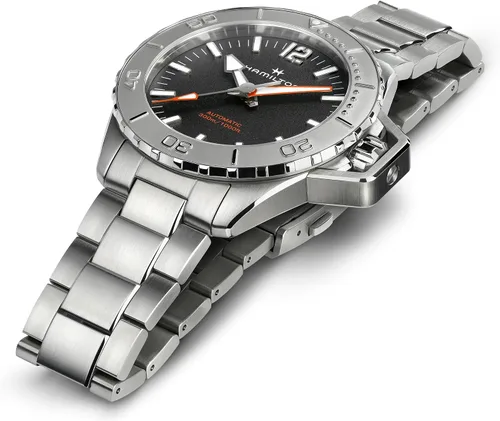 Vista 4 de Hamilton Khaki Navy Frogman automático esfera negra reloj para hombre H77815130, Classic