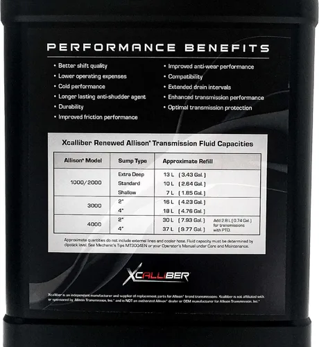 Vista 2 de OIL1G-X XCALLIBER Sintético ATF, 1 galón, Allison 1000/GM Transmisión