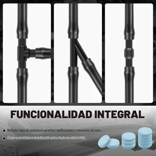 Vista 4 de Kit de manguera de limpiaparabrisas de 13.12 pies, kit de reparación de manguera de fluido flexible con 12 conectores y tabletas de líquido
