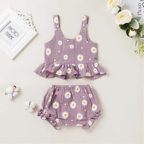 Vista 7 de Conjunto de ropa de verano para bebés y niñas pequeñas