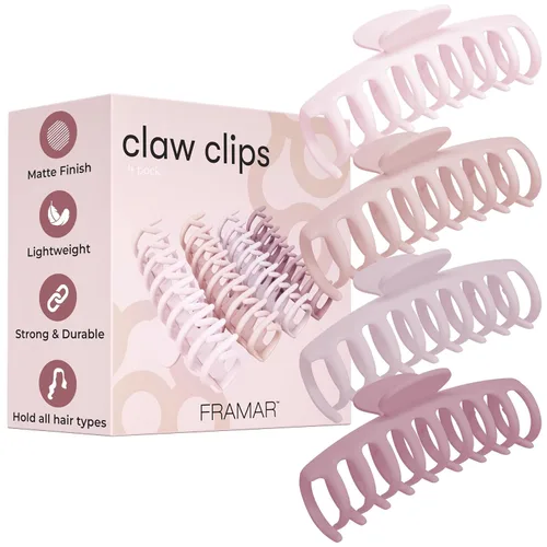 Vista 12 de FRAMAR - Pinzas grandes de garra para cabello grueso – Pinza grande para cabello grueso, pinzas grandes para mujeres, pinzas de garra para mujeres