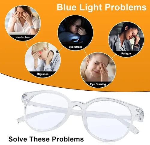 Vista 7 de Craebuer Lentes de luz azul, anteojos con filtro de luz azul, anteojos transparentes de lectura para computadora para mujeres y hombres