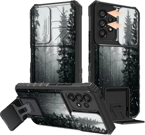 Vista 78 de Funda protectora resistente de doble capa para Samsung A14 5G (parte trasera con textura antideslizante), TPU suave a prueba de golpes, para Samsung
