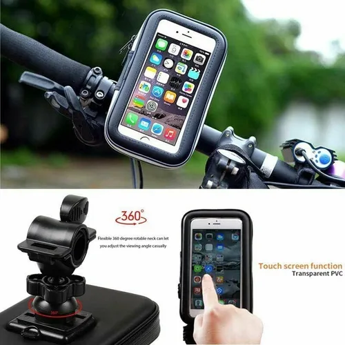 Vista 3 de Impermeable 360 ° Bicicleta Motor Bicicleta Impermeable Teléfono Soporte De Montaje Para Teléfonos Móviles (4.7 Pulgadas)