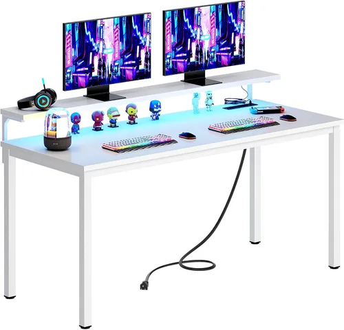 Vista 28 de Need Escritorio pequeño para computadora, mesa de escritura resistente de 31.5 pulgadas, estrecho, negro