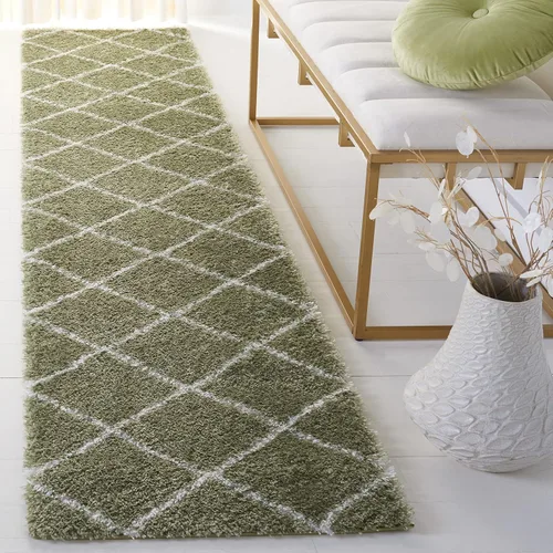 Vista 18 de SAFAVIEH Tahoe Shag Collection - Alfombra para pasillo, 2 x 9 pies, diseño de enrejado, no desprende pelusa y de fácil cuidado, 1.2 pulgadas