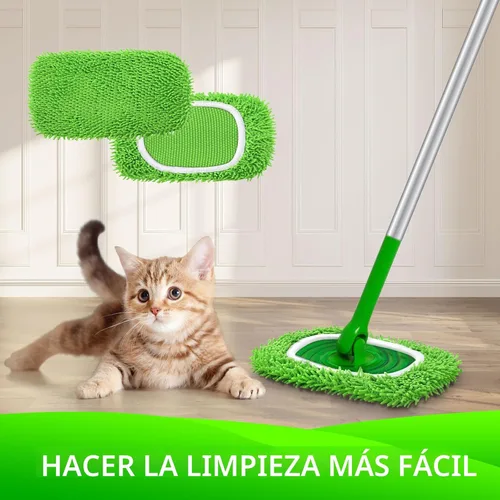 Vista 7 de Almohadillas de microfibra reutilizables para trapeador Compatibles con Swiffer Sweeper - Paquete de 4 paños de barrido en seco y paños de trapeo