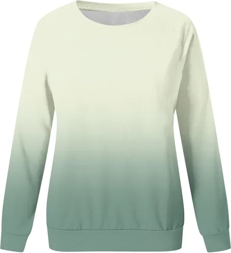 Vista 5 de Ceboyel Camisas de manga larga para mujer, sudadera con cuello redondo, informal, de manga larga, a la moda, ajuste holgado, ropa de otoño 2023