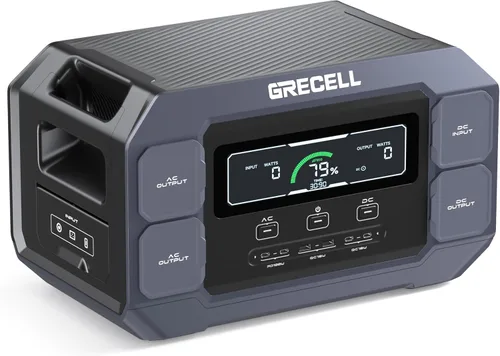Vista 9 de GRECELL Generador solar de 999 Wh de 1000 W con panel solar de 200 W, generador solar de 1000 W con paneles incluidos, salida USB-C PD de 60 W, kit